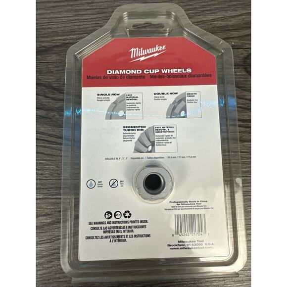 Milwaukee 49-93-7750 4" Diamond Cup Wheel Double Rim - Picture 3 of 4